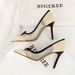 9329-3 Frch Style Fashion High Heels Bowknot Pointed Toe Shallow Mouth Mesh Lace Stiletto Slip-On Single Shoes For_vogvips.com