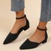 Half Top Women S Single Pointed Flying Fabric Hollow Buckle Low Heel Fashion Shoes_vogvips.com