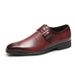 Men's Monk Business Square Formal Casual Shoes Low-top Polished Leather Buckle Slip-on Large Size Flat Toe_vogvips.com