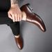 Unbeatable Quality Men's Formal Leather 2025 New Business Casual Large Size British Black Shoes Men's Fashion_vogvips.com