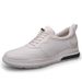 Men's Cowhide Breathable Sports And Leisure Shoes Men's Little White Board Shoes Invisible Inner Height Increase Elastic Band Round Head Men's Shoes_vogvips.com