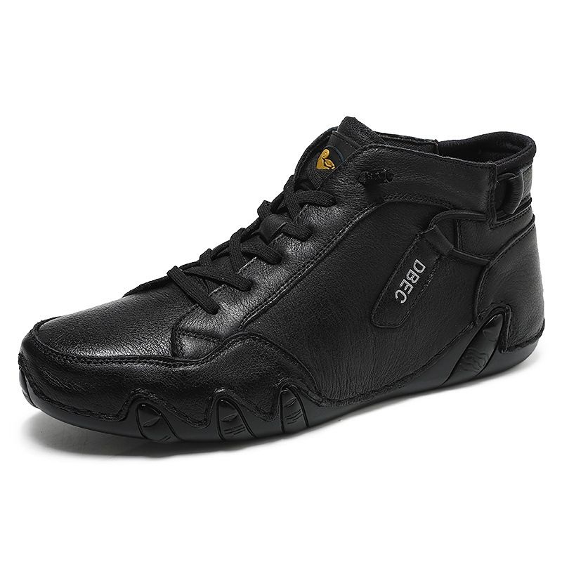 Plus Size Octopus Men's Shoes High-Top Men's Sports Casual Shoes First Layer Genuine Leather Martin Boots_vogvips.com