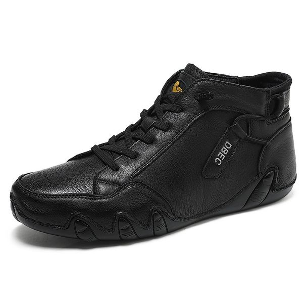 Plus Size Octopus Men's Shoes High-Top Men's Sports Casual Shoes First Layer Genuine Leather Martin Boots_vogvips.com