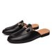 FUQIAO Designer Slipon Casual Luxury Brand High Quality Genuine Leather Slipper Loafers Summer Half Shoes For Men_vogvips.com