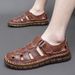 Cross-border Plus-size Beach Sandals, Retro Summer Hollow-out Clogs, Foreign Trade Casual Men's Slip-on Sandals_vogvips.com