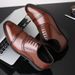 New Men's Shoes For Business And Formal Wear, British Style Fashionable Gentlemen's Leather Shoes, Casual Lace Up,_vogvips.com