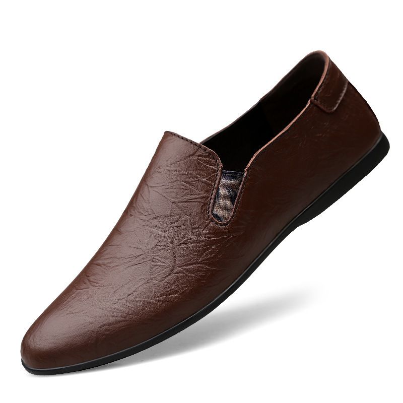 Men's Shoes Pattern Leather Shoes Casual Shoes Single Shoes Lazy Hole Driving Loafers Men_vogvips.com