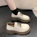 Plus Size To Loafers Women S Summer Thick Sole Retro Square British Style Small Leather Platform Big Toe Single_vogvips.com