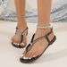 Rhinestone Premium All-in-one Beach Resort Soft Flat Sandals For Women_vogvips.com
