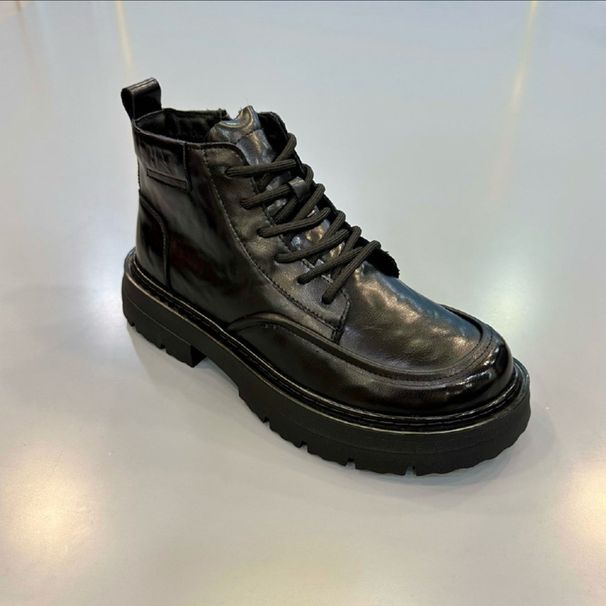 Diluosa Men's Autumn Winter New British Martin Thick Sole Outdoor Hiking Work Boots Versatile Fashion Trend_vogvips.com