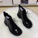 2025 New Patent Leather Fashion Flat Short Autumn Winter Fleece Cotton Glossy Mango Toe Martin Boots Women_vogvips.com