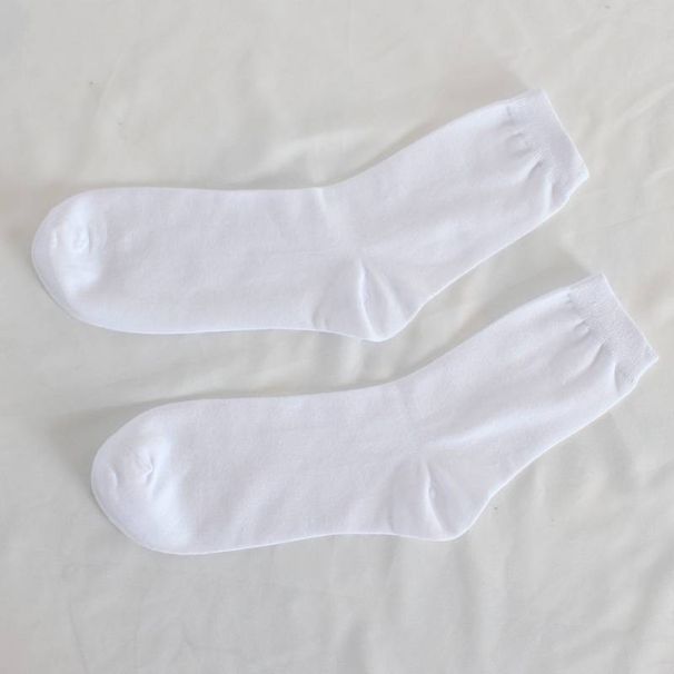 Plus-size men's socks Solid color dress socks casual cotton socks mid-tube socks men's and women's unisex socks plus-size_vogvips.com