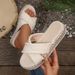 Roman Style Woven Cross Sandals, Perfect For Summer, Featuring A Gentle, Fairy Like Bohemian Style, Ideal For A Beach Vacation._vogvips.com