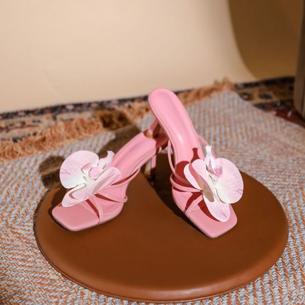 Women's Floral High Heeled Sandals Trendy Flip Flop For Summer Wear_vogvips.com