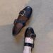 Lancui French Style Women's Flat Commuter Ballet Gentle Evening To Match Dresses One-Strap Mary Jane Shoes_vogvips.com
