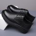 2024 New Autumn British Style Round Leather Men's Business Formal Big Toe Work Shoes_vogvips.com