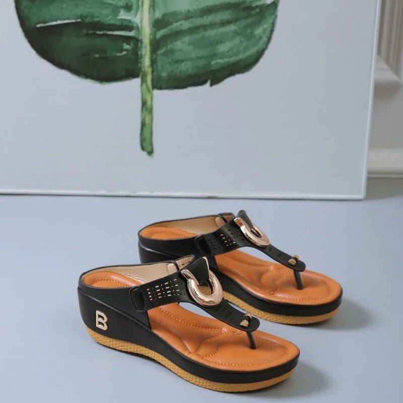 Women New Summer Open Toe Beach Shoes Flip Flops Wedges Comfortable Slippers Cute Sandals Plu Size Chaussure Femme_vogvips.com
