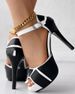 Sandals Women Block Peep Toe Platform Pumps Summer Combat Color Fish Mouth High Heels Sexy Thin Heels Dress Shoes_vogvips.com
