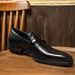 Euro Step Spring Summer New Business Casual Shoes Men's Cowhide Small Square Toe Loafers Genuine Leather Breathable Wear-resistant_vogvips.com