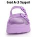 Comwarm Women's Platform Arch Support Lightweight Foam Slip On Slides Summer Beach Sandals With Adjustable Buckle_vogvips.com