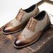 .Men's Retro Daily Casual Shoes For Business Formal Embossed Block Pattern Comfortable And Breathable Men's Shoes_vogvips.com
