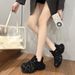 Women's Fashion Rhinestone Studded Lace-Up Chunky Sole Platform Sneakers For Casual Walking Comfortable Light Luxury Fancy Lace Up Casual_vogvips.com