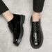 Euro Step Summer Breathable For Men British Business Formal Casual Versatile Korean Style Trendy Youth Black Suit Small Leather_vogvips.com