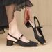 Qianluhui Style New Chinese Cheongsam Shoes, Printed Silk Satin, Luxurious And High-End, Chunky Heel Closed-Toe Mary_vogvips.com