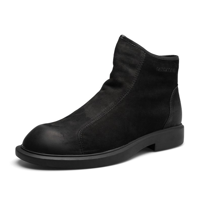 European Warm Series Men's Winter Leather British Style Short Trendy High-top Martin Fashion Boots_vogvips.com