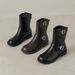 Weiwei Lady 5732-5 British Style Women's Martin Boots 2025 Autumn New Flat Round-Toe Black Short Boots_vogvips.com