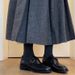 Sheepskin Version ~ Belt Buckle Slimming Chunky Heel Loafers Women Deep Mouth Black All-Match Single-Layer Genuine Round_vogvips.com