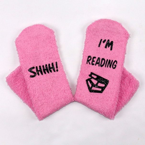 Thick coral velvet mid-tube socks Cake Socks Do not Disturb series of non-slip floor socks_vogvips.com