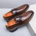 Suitable For All Seasons 46 47 48 Large Size Leather Shoes Color Polished Square Toe Men's Casual Loafers Youth Trend British Style_vogvips.com