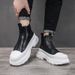 European Warm Series Men's Sports Casual Thick-Soled Height-Increasing High-Top Trendy Slip-On Wenzhou Shoes Martin Boots_vogvips.com