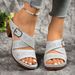 European And American Hollow Thick Roman Sandals 2025 Summer New Style One Strap Cross-Border Trade Large Size High Heel_vogvips.com