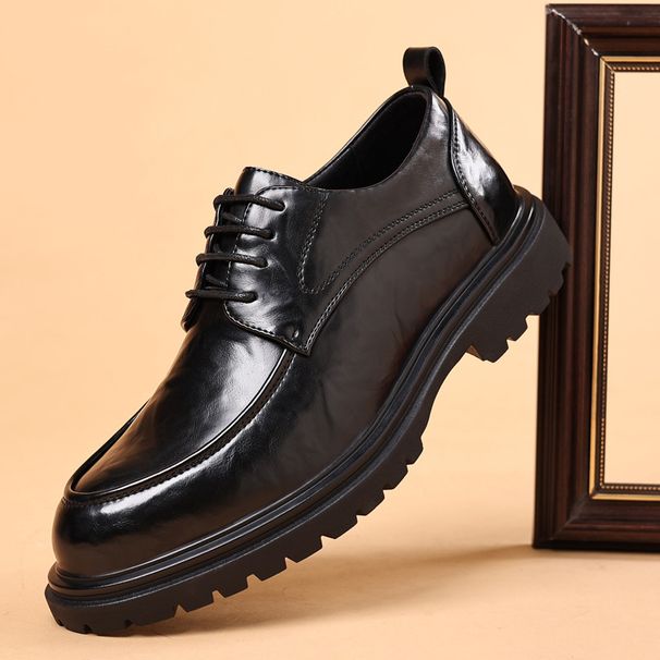 Cowhide British Style Business Formal Men's Casual Fashion Leather Shoes_vogvips.com