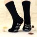 All-cotton mid-tube socks sole letter non-slip adhesive floor socks Sports and leisure creative socks_vogvips.com