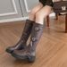 British Style Thick-Soled High For Women 2024 Autumn Winter New Buckle Over-the-Knee Long Personality Knight Boots_vogvips.com
