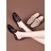 Women's Mesh Half-Slippers With Closed Toe, 2026 New Spring/Summer Mid-Heel Chunky Heel Outdoor Sandals For Women,_vogvips.com