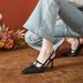 Rhinestone Polka Dot New Sexy Red Women's High Heels Pointed French Style Closed Toe Sandals For Women Outdoor High-end_vogvips.com