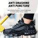 Men's Steel Toe Safety Work Shoes,Breathable Mesh & Microfiber Leather Upper,PU Air Cushion Sole For Miners, Construction & Factory Workers Work Shoes_vogvips.com