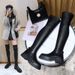 Over-the-Knee Long For Women 2024 Autumn Winter New Elastic Slimming Tall Flat Mid-Heel Thick-Soled Riding Boots_vogvips.com