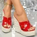 Women's Fashion Woven Wedge Platform Sandals Peep Toe High Heel Casual Summer Slip On Slippers_vogvips.com