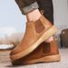 European Warm Series Autumn Winter New Boots With Fleece Lining, Warm, Size 48, Fashionable Trendy Shoes, Non-Slip Slip-On High-Top_vogvips.com