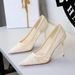 Women's Stiletto Heel Pumps Style Hollowed Out Super High Heels Women's Shoes Pointed Toe Low Mouth Banquet High Heels Floral Stiletto Lace Single Shoes Women's Shoes_vogvips.com