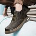 Men's Shoes Martin Boots Casual Medium Leather Boots Style High Top Tooling Boots Men's_vogvips.com