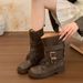 2025 New European Women's Shoes Thick Sole Belt Buckle Martin British Style Short Mid-Calf Boots_vogvips.com
