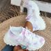Women's Casual 2025 White Flat Fashion Versatile Size 43 Breathable Mesh Single Shoes_vogvips.com