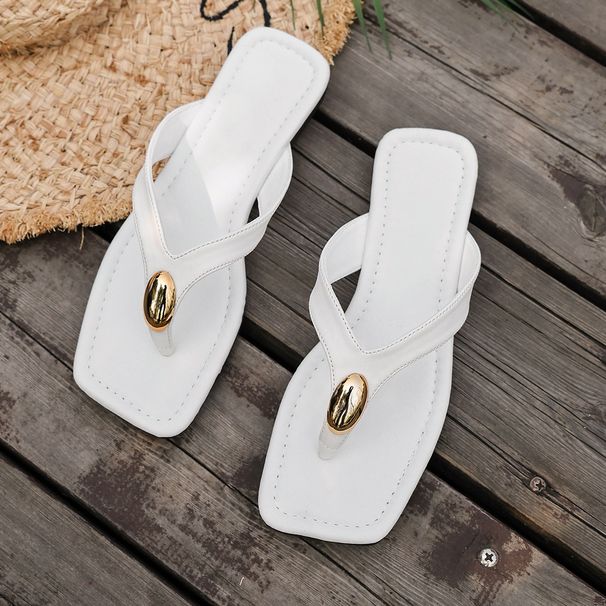 New Summer Women's Toe Post Flip Flops, Flat Beach Sandals, Versatile Outdoor Plus Size Slippers_vogvips.com