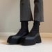 Women's Petite Martin Boots Genuine Leather Slim Fit High Heel Wedge Ankle Autumn Winter Style Platform Boots_vogvips.com